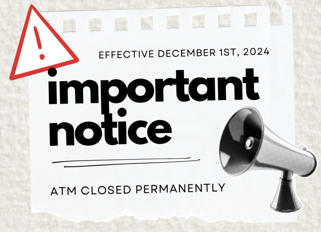 Important Notice: Branch ATM Service Discontinuation - Equity Credit Union